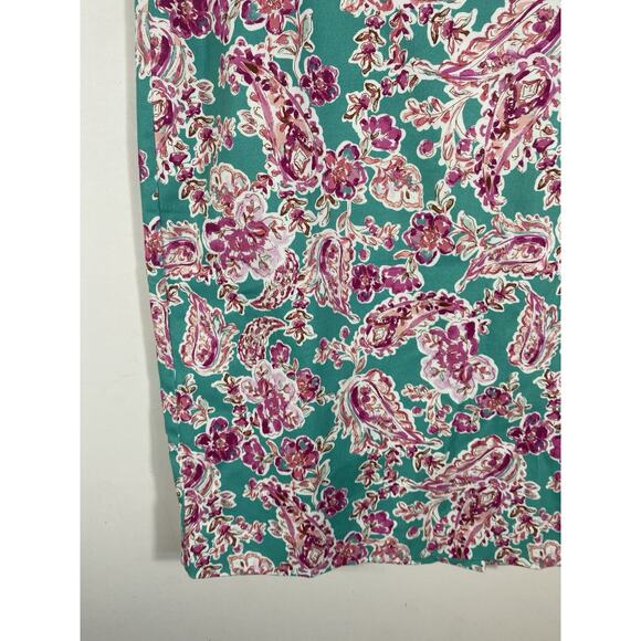 J Crew Pencil Skirt Sz 12 Mint Green Floral Paisley Preppy Tailored NEW Corpcore - Picture 5 of 14